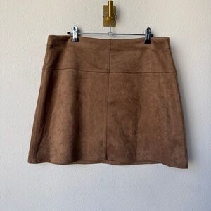 Max Studio Brown Faux Suede Mini Skirt Size XL